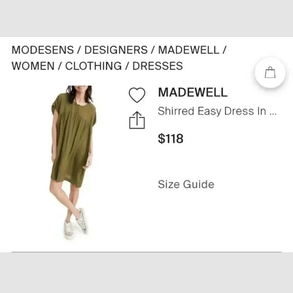 Madewell Shirred Easy Dress in Desert Moss Green - Picture 11 of 13
